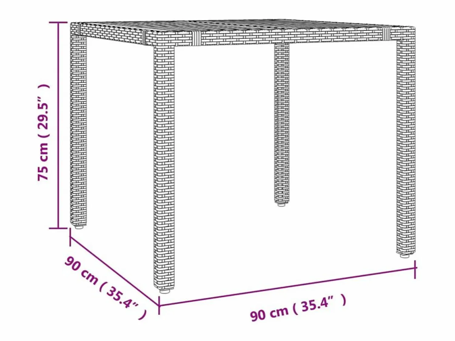 Clearance Set comedor de jardín 3 piezas con cojines ratán sintético Comedores De Jardín