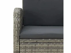 Clearance Clicnbuy Set comedor de jardín 5 piezas con cojines ratán sintético Gris