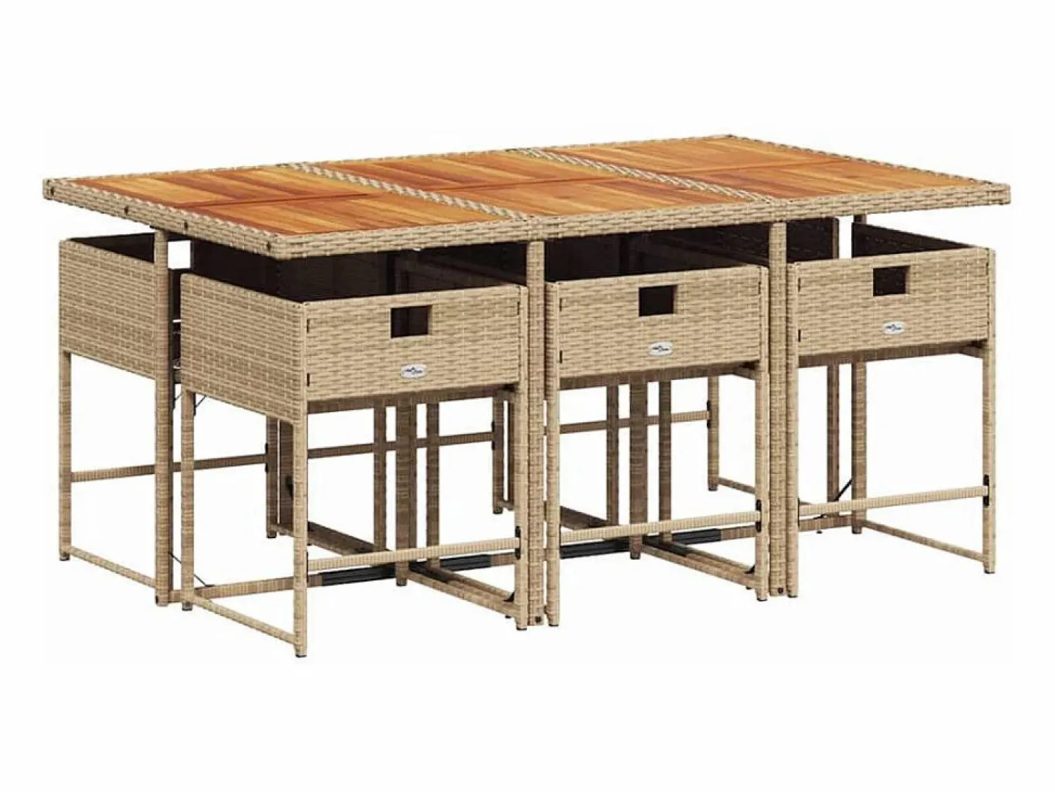 Hot Set comedor de jardín 7 piezas con cojines ratán sintético Comedores De Jardín