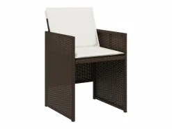 Sale Set comedor de jardín 5 piezas y cojines ratán sintético marrón Salones De Jardín