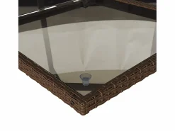 Sale Set comedor de jardín 5 piezas y cojines ratán sintético marrón Salones De Jardín