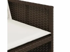 Sale Set comedor de jardín 5 piezas y cojines ratán sintético marrón Salones De Jardín