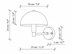Outlet Set de 2 apliques de pared con forma de champiñón de metal con efecto latón - H. 29 x D. 20 cm - ELDO Aplique Para Pared