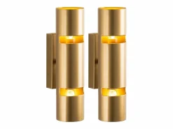 Online Set de 2 apliques de pared de metal - Alt. 30 x D. 8 cm - LYORA Aplique Para Pared