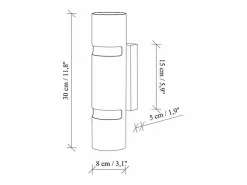 Online Set de 2 apliques de pared de metal - Alt. 30 x D. 8 cm - LYORA Aplique Para Pared