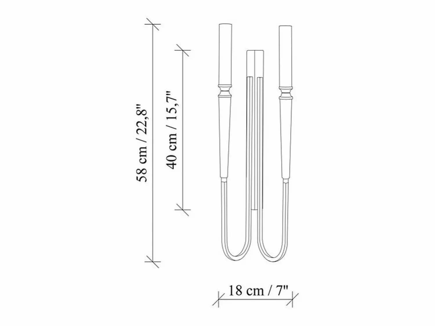 Outlet Set de 2 apliques de pared estilo candelabro de metal - Dorado y negro - Alt. 58 cm - OVYLA Aplique Para Pared