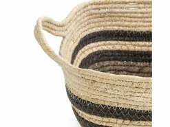 Online Set de 3 cestas Luar de fibra natural y papel, marrón/beige con asas Accesorios De Almacenaje|Cesta