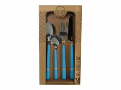 Clearance Set de 24 cubiertos Tonic Pradel mango remachado acero inoxidable azul Azul turquesa