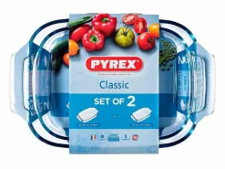 Hot Pyrex Set de 2 fuentes para horno Classic rectangular 1,9L/2,6L Transparente