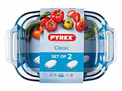 Hot Pyrex Set de 2 fuentes para horno Classic rectangular 2,9L/3,8L Transparente