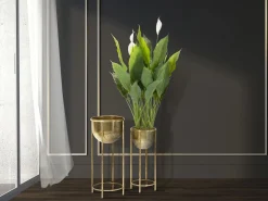 Clearance Set de 2 maceteros metálicos s Lumai para plantas Macetero