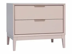 Clearance Miliboo Set de 2 mesillas de noche rosa y metal dorado con almacenaje GIANA Crema