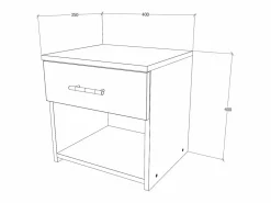 Best Set de 2 mesitas de noche haaus Leco, 1 cajón, Blanco/, 40 x 35 x 40 cm Muebles Niño