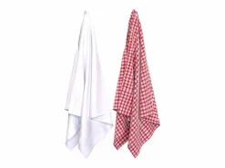 New Soleil d'ocre Set de 2 paños de cocina de algodón 50x70 cm VICHY, por Rojo