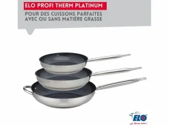 Online Set de 3 Sartenes Inox 18/10 DUR® Profi Therm Platinum Ø24-28-32 cm Sin PFAS Para Todo Tipo de Fuegos Inducción Material Y Utensilios De Cocina