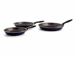 Set de 3 sartenes Nuit Quid aluminio estampado antiadherentes azul Ø20/Ø24/Ø28 cm
