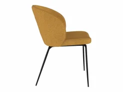 Rendez-Vous Déco Set de 2 sillas amarillas en tejido bouclé con patas de metal - Groom