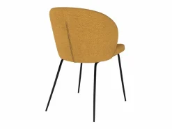 Rendez-Vous Déco Set de 2 sillas amarillas en tejido bouclé con patas de metal - Groom