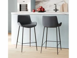 Hot Rendez-Vous Déco Set de 2 sillas de bar de tela 65cm - Pirata Gris