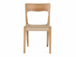 New Set de 2 sillas fabricadas en madera de caucho Estatua