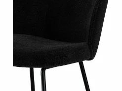 Hot Rendez-Vous Déco Set de 2 sillas para isla de cocina en tejido bouclé 66 cm - Groom Negro