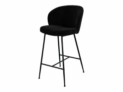 Hot Rendez-Vous Déco Set de 2 sillas para isla de cocina en tejido bouclé 66 cm - Groom Negro