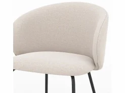Rendez-Vous Déco Set de 2 sillas Victoria en tela y patas de metal negro - Victoria