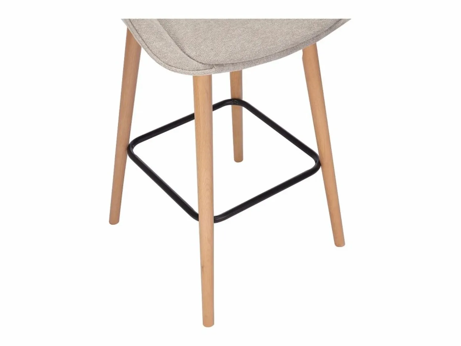 Vente-unique Set de 2 taburetes de bar de tela texturizada y haya - - MASURIE