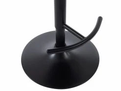 Vente-unique Set de 2 taburetes de bar de Respaldo - Altura Ajustable - Blanco y Negro - JELSA