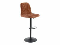 Vente-unique Set de 2 taburetes de bar de tela y metal - Altura ajustable - - LASANDRIA