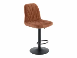 Vente-unique Set de 2 taburetes de bar de tela y metal - Altura ajustable - - LASANDRIA