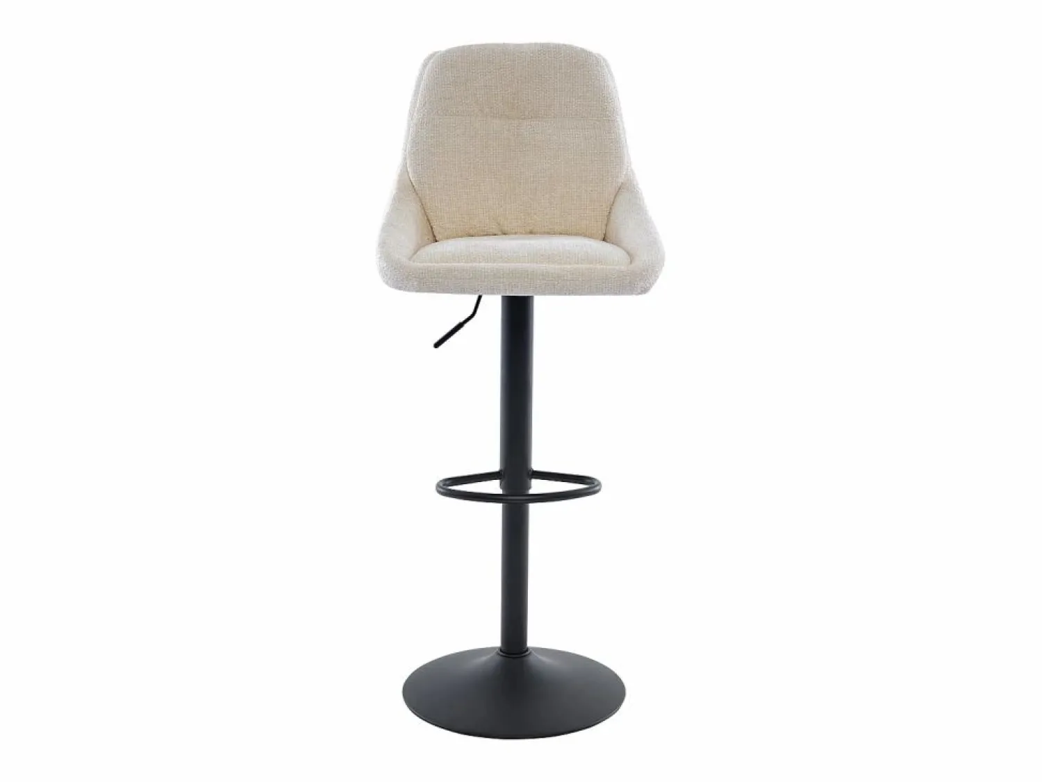 Outlet Set de 2 taburetes de bar de tela texturizada y metal - Altura ajustable - - LARANZA Muebles De Bar|Taburete Alto