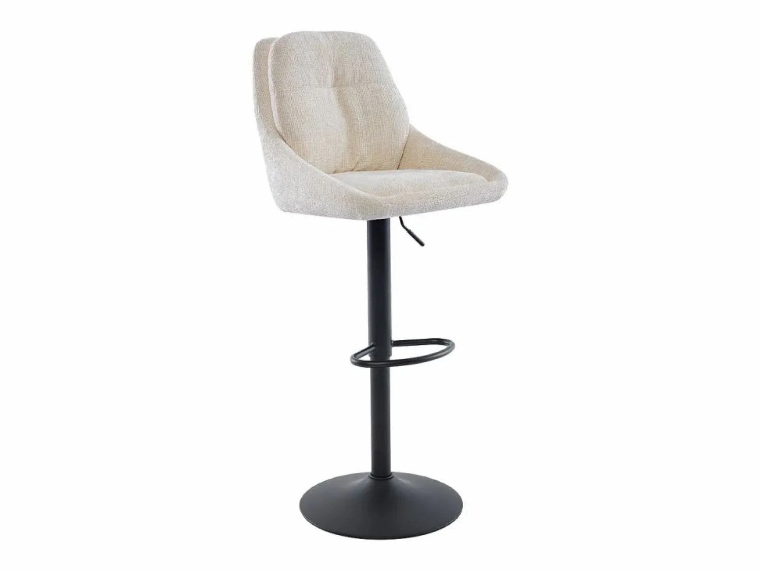 Outlet Set de 2 taburetes de bar de tela texturizada y metal - Altura ajustable - - LARANZA Muebles De Bar|Taburete Alto