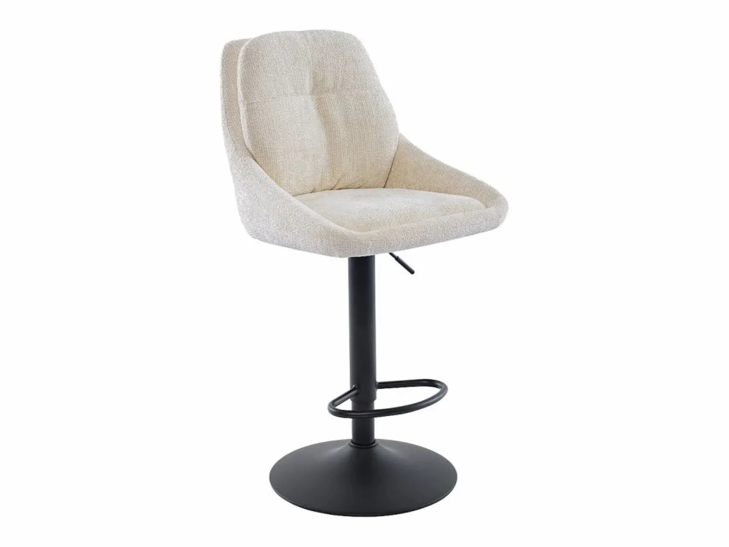 Outlet Set de 2 taburetes de bar de tela texturizada y metal - Altura ajustable - - LARANZA Muebles De Bar|Taburete Alto