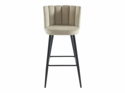 Clearance Set de 2 taburetes de bar de terciopelo y metal negro - - PRANILA de Pascal MORABITO Muebles De Bar|Taburete Alto