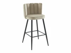 Clearance Set de 2 taburetes de bar de terciopelo y metal negro - - PRANILA de Pascal MORABITO Muebles De Bar|Taburete Alto