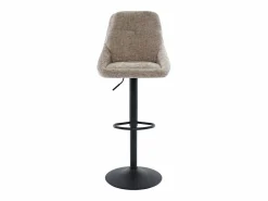 Clearance Set de 2 taburetes de bar de tela texturizada y metal - Altura ajustable - - LARANZA Muebles De Bar|Taburete Alto