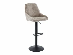 Clearance Set de 2 taburetes de bar de tela texturizada y metal - Altura ajustable - - LARANZA Muebles De Bar|Taburete Alto