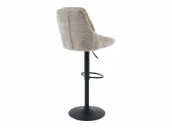 Clearance Set de 2 taburetes de bar de tela texturizada y metal - Altura ajustable - - LARANZA Muebles De Bar|Taburete Alto