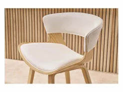 Online Miliboo Set de 2 taburetes de cocina de diseño con madera clara 65 cm SYRAH Blanco