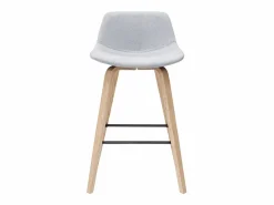 Clearance Miliboo Set de 2 taburetes de cocina nórdicos y madera 65 cm NONIE Gris claro