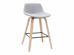 Clearance Miliboo Set de 2 taburetes de cocina nórdicos y madera 65 cm NONIE Gris claro