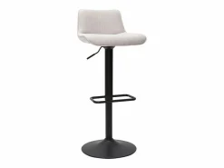 Sale Miliboo Set de 2 taburetes de cocina regulables y giratorios 360º de tejido efecto aterciopelado y metal BOOST Beige