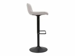 Sale Miliboo Set de 2 taburetes de cocina regulables y giratorios 360º de tejido efecto aterciopelado y metal BOOST Beige