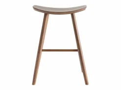 Miliboo Set de 2 taburetes de cocina de nogal 65 cm DEMORY Marru00f3n