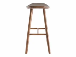 Miliboo Set de 2 taburetes de cocina de nogal 65 cm DEMORY Marru00f3n