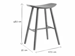 Miliboo Set de 2 taburetes de cocina de nogal 65 cm DEMORY Marru00f3n