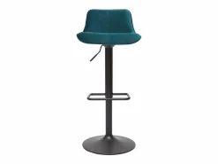 Hot Miliboo Set de 2 taburetes de cocina ajustables 360º de terciopelo petróleo y metal negro BOOST Azul