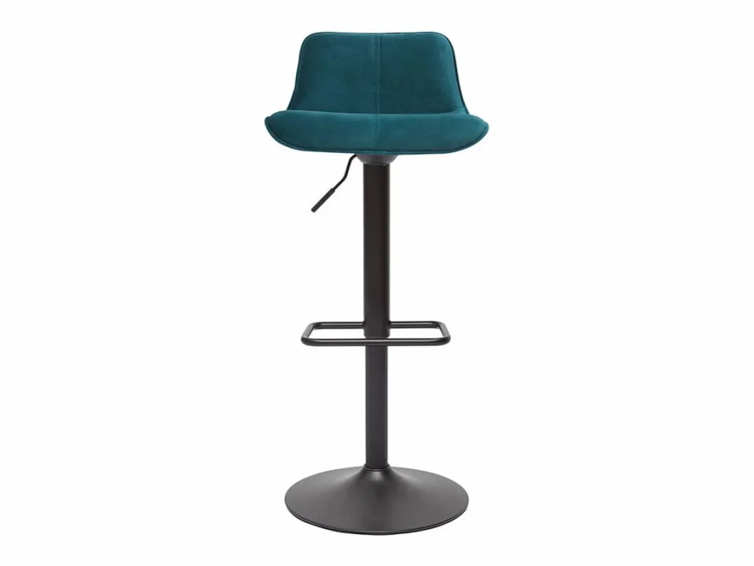 Hot Miliboo Set de 2 taburetes de cocina ajustables 360º de terciopelo petróleo y metal negro BOOST Azul