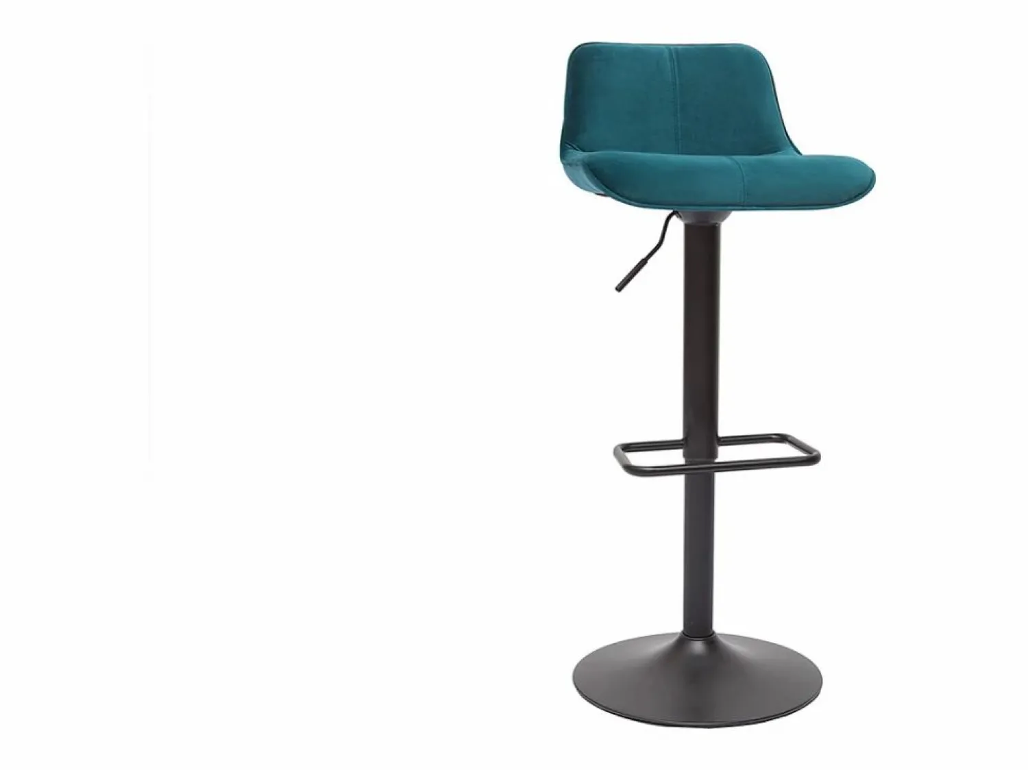 Hot Miliboo Set de 2 taburetes de cocina ajustables 360º de terciopelo petróleo y metal negro BOOST Azul